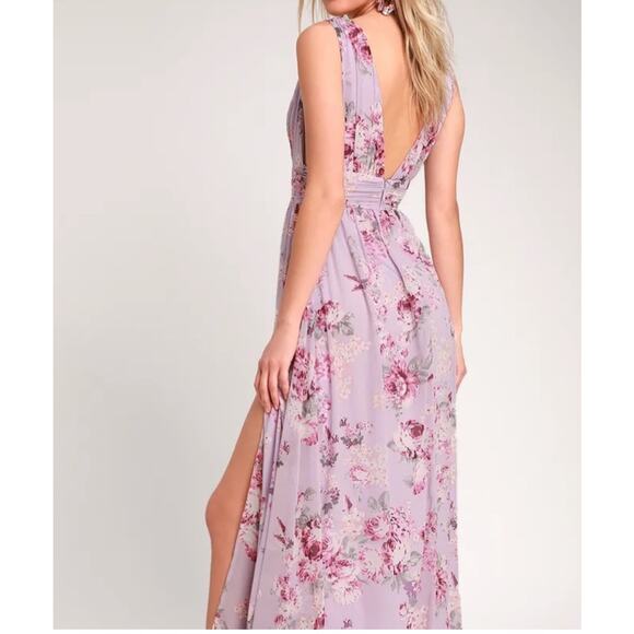 Lulus Garden Meandering Floral Sleeveless Lavender Maxi Dress Size XS - Picture 2 of 10